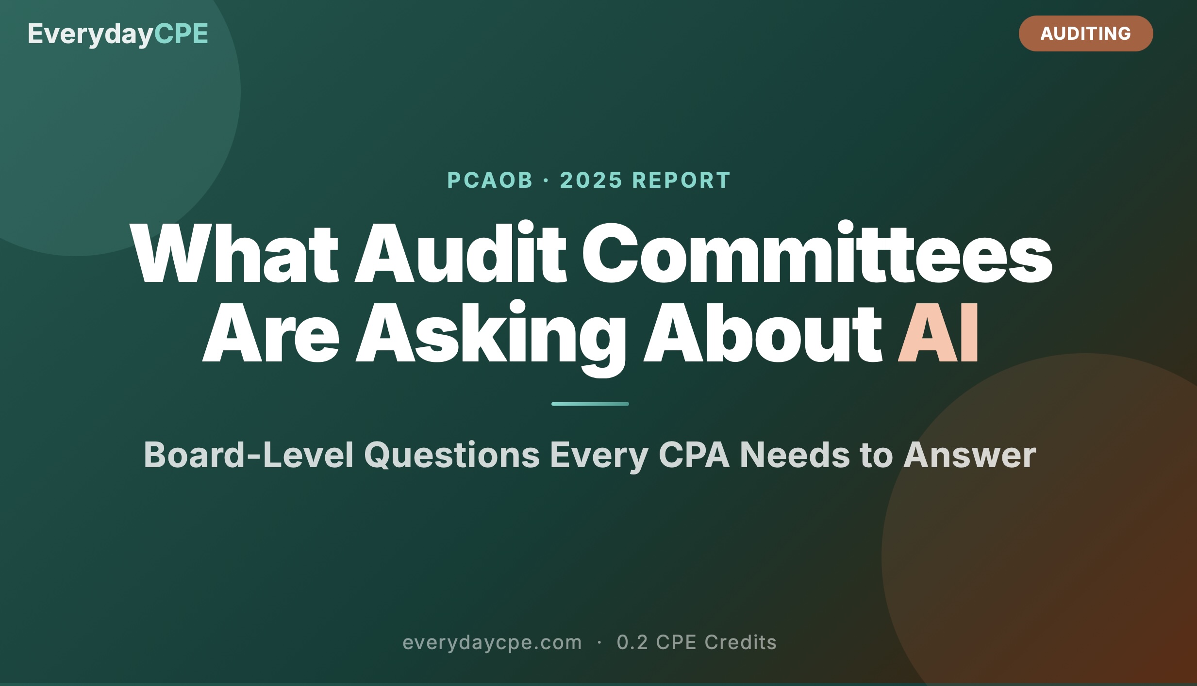 What Audit Committees Ask About AI