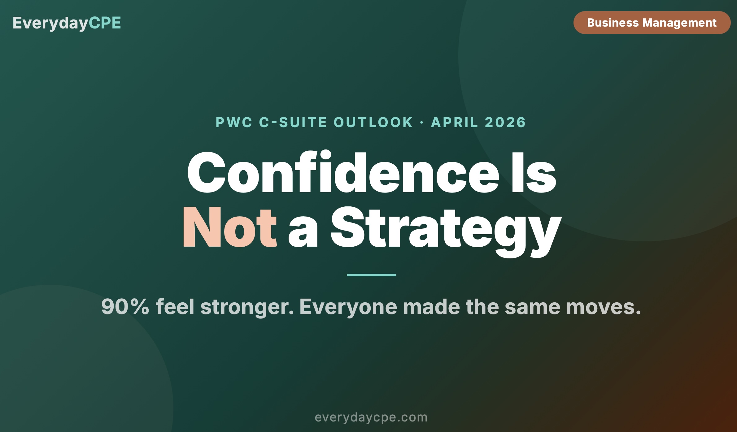 Confidence Is Not a Strategy
