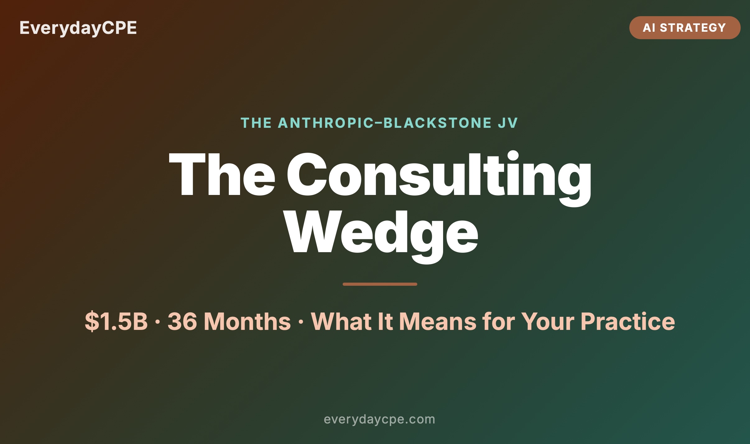 The Consulting Wedge: What the Anthropic-Blackstone JV Actually Means for Accountants