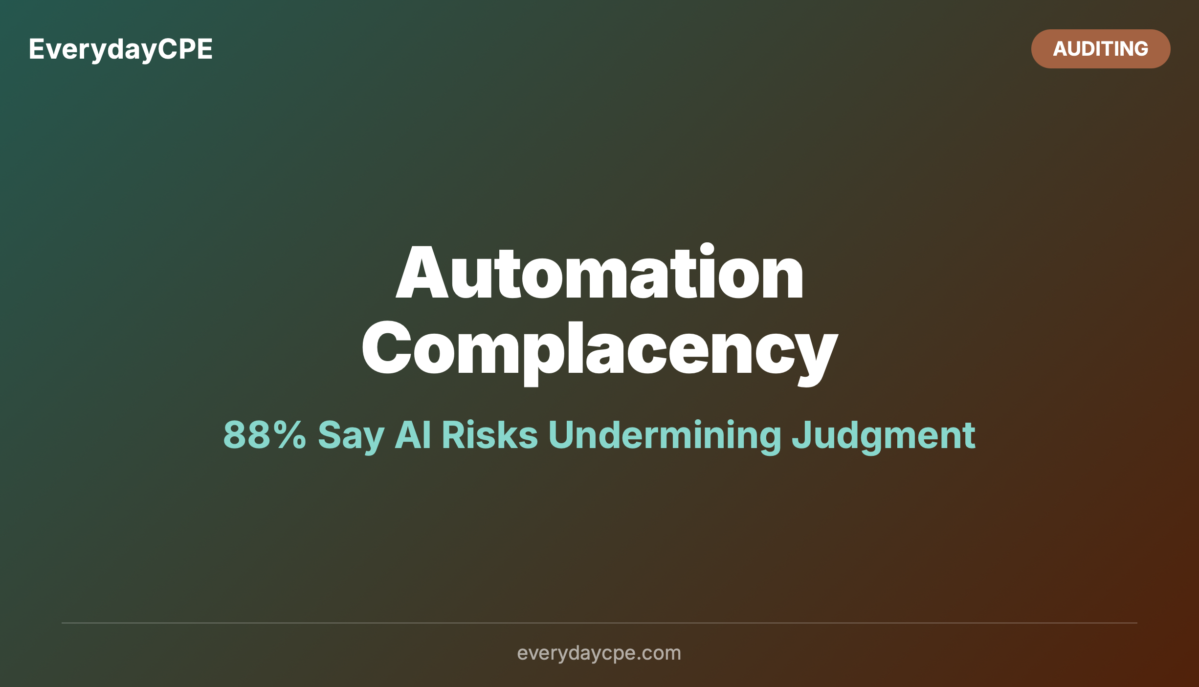 Automation Complacency and Professional Skepticism
