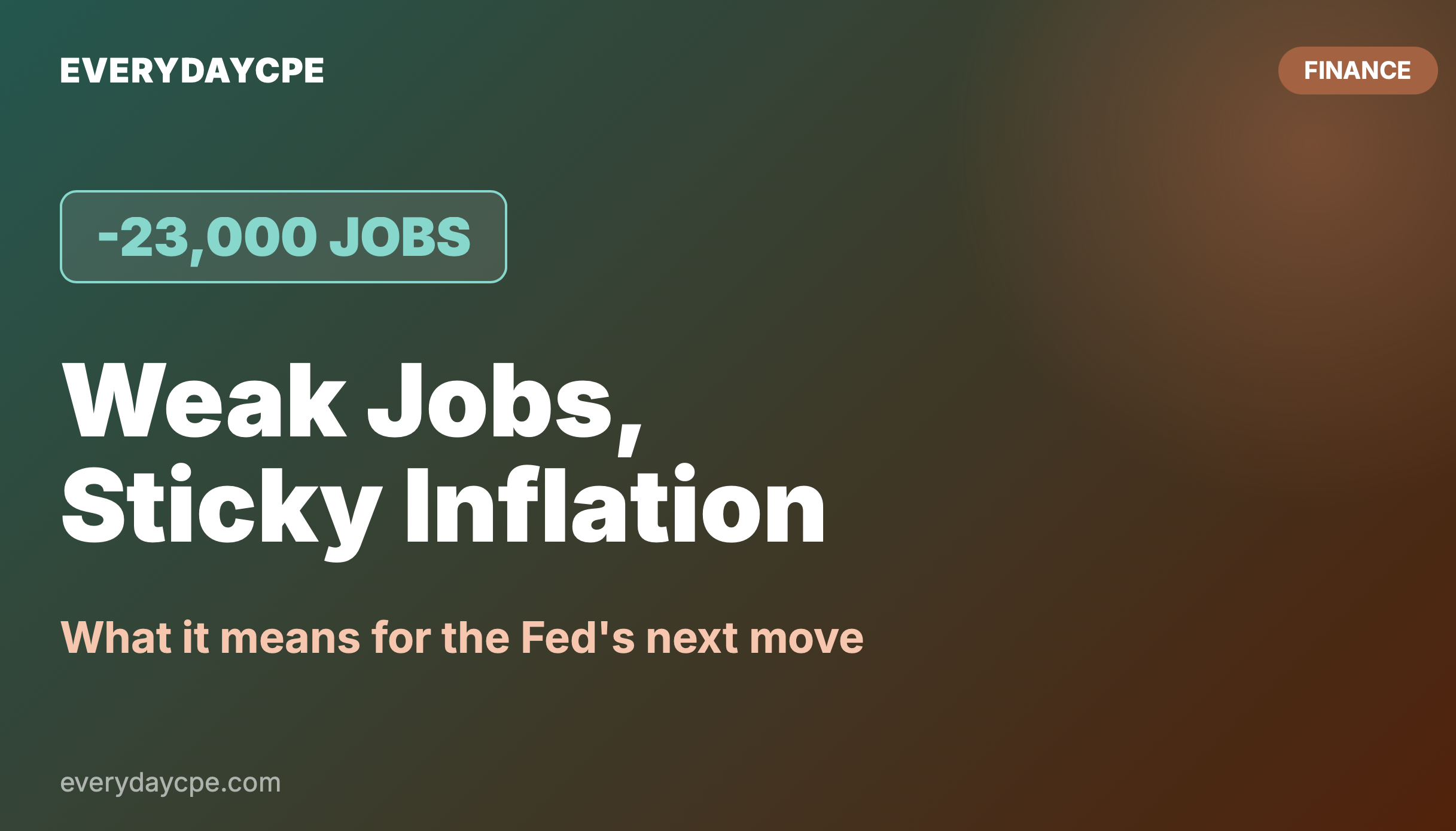 Weak Jobs, Sticky Inflation