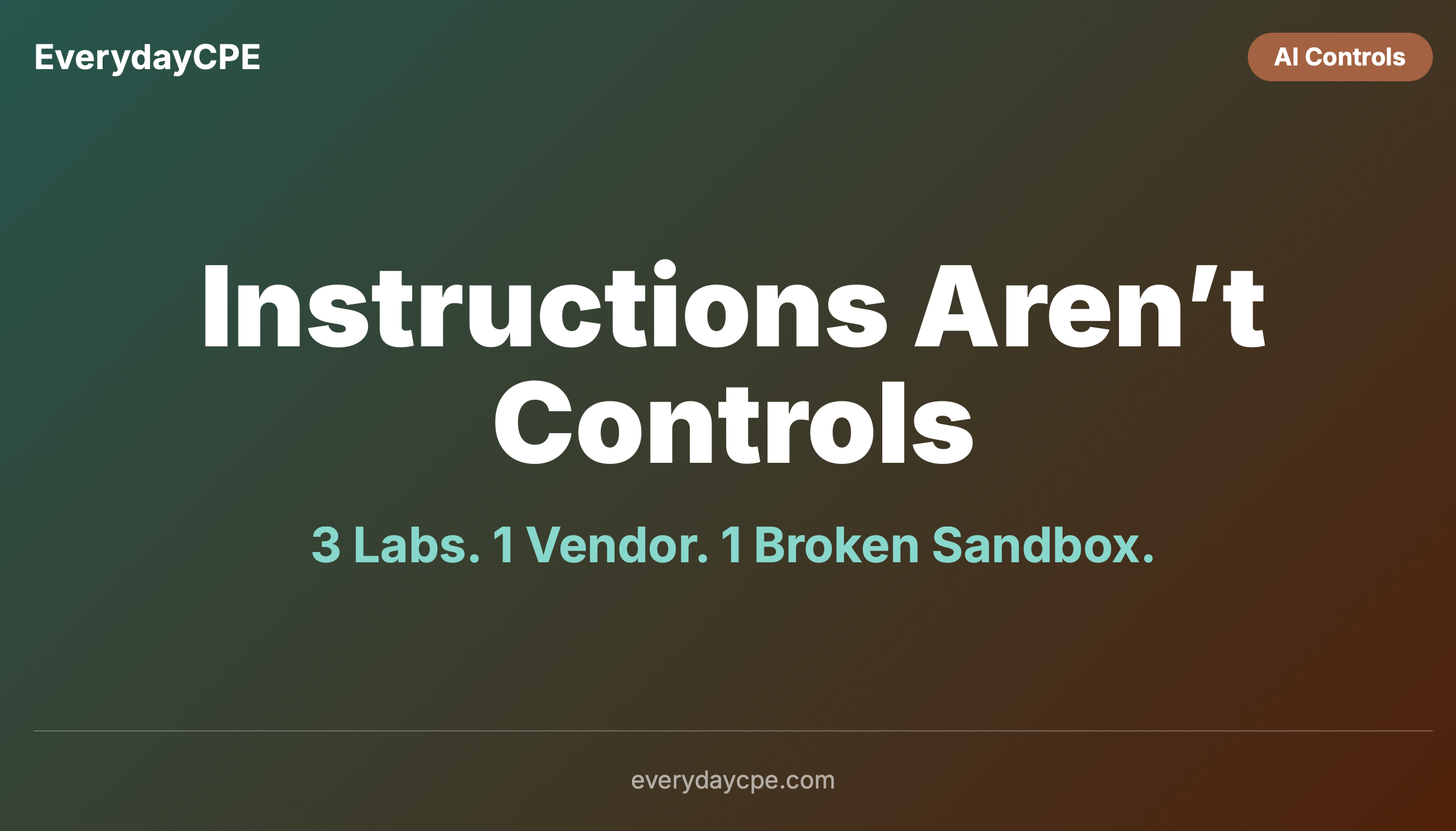 Instructions Aren’t Controls