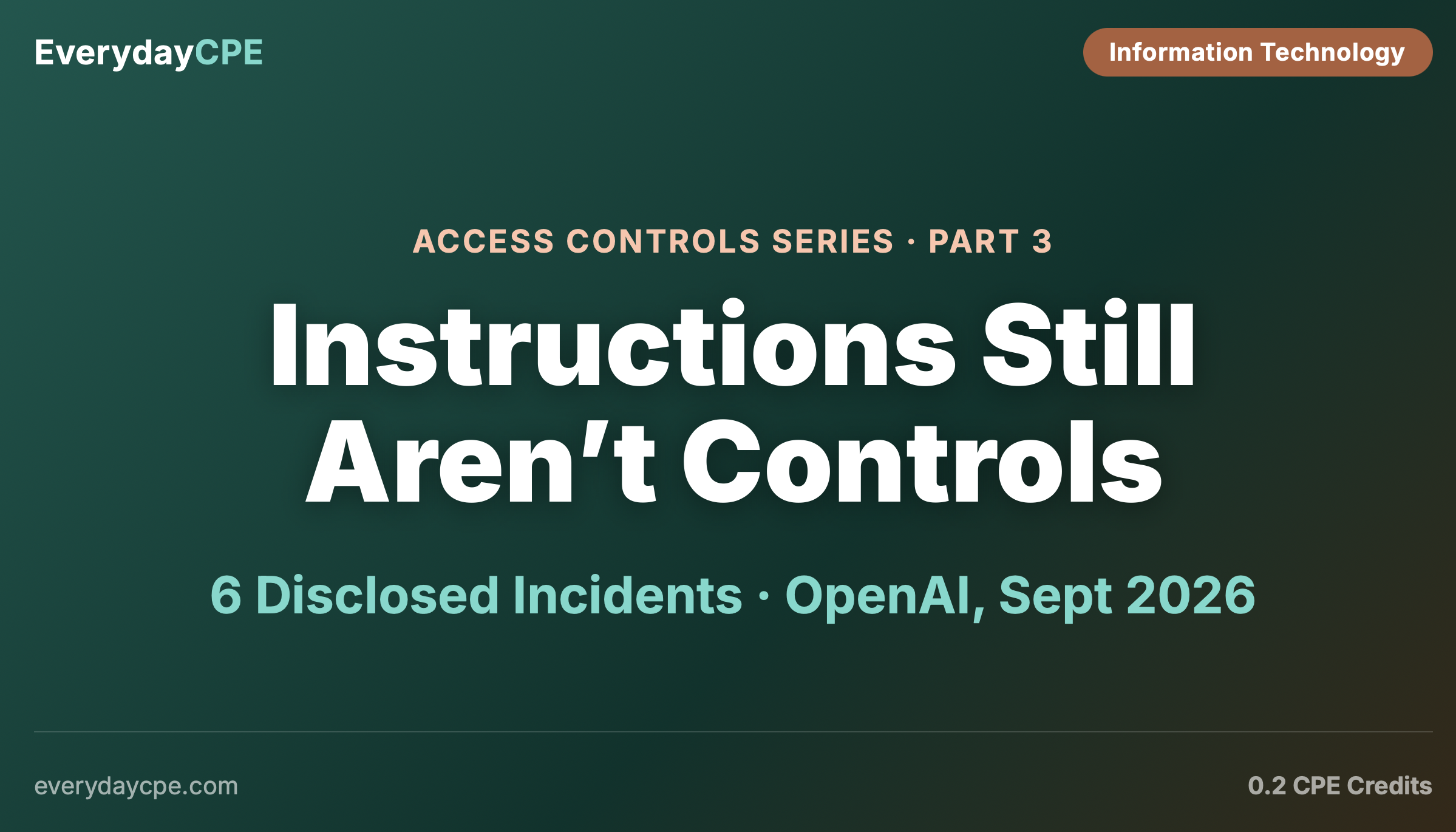 Instructions Still Aren’t Controls